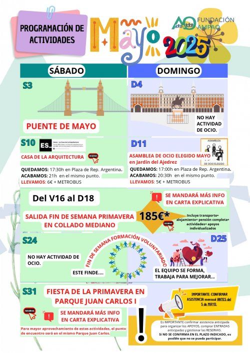 Pincha aquí para abrir la programación de actividades de OCIO del mes de MAYO 2025