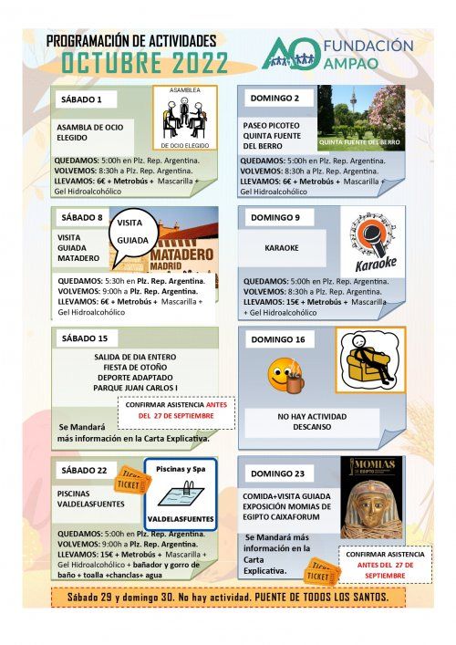 PROGRAMACIÓN OCTUBRE 2022