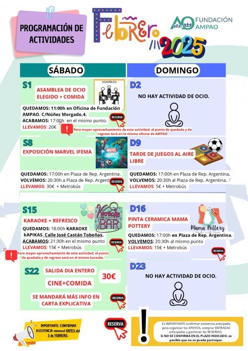 Pincha aquí para abrir la programación de actividades de OCIO del mes de FEBRERO 2025