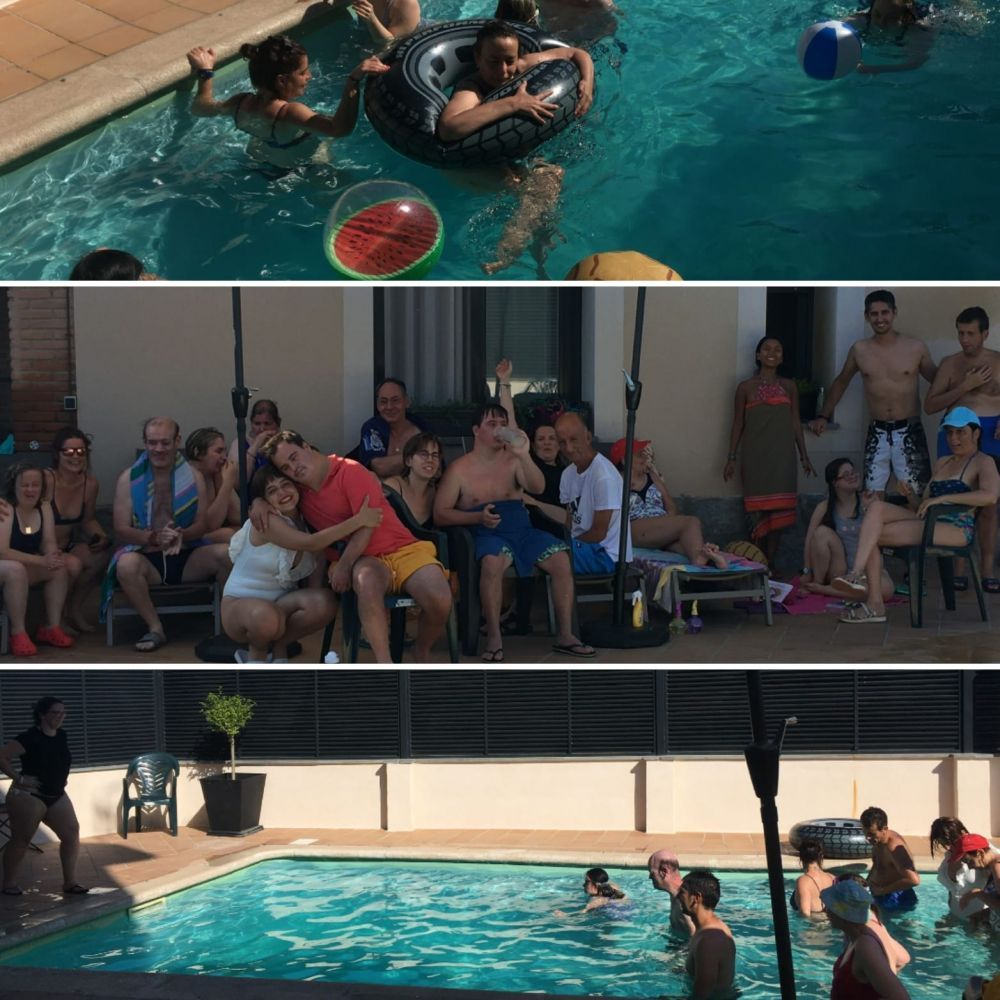 Participantes llegando al lugar de descanso para el fin de semana