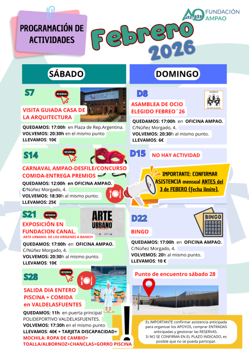 PROGRAMACIÓN OCIO FEBRERO 2026