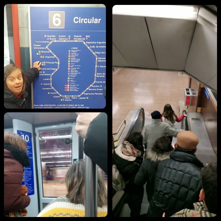 Grupo visitando un lugar abierto al público en Madrid