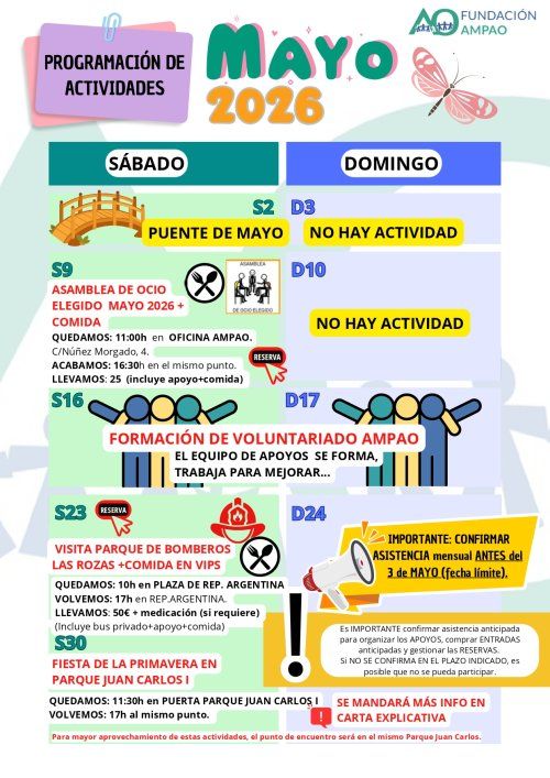 PROGRAMACIÓN OCIO MAYO 2026