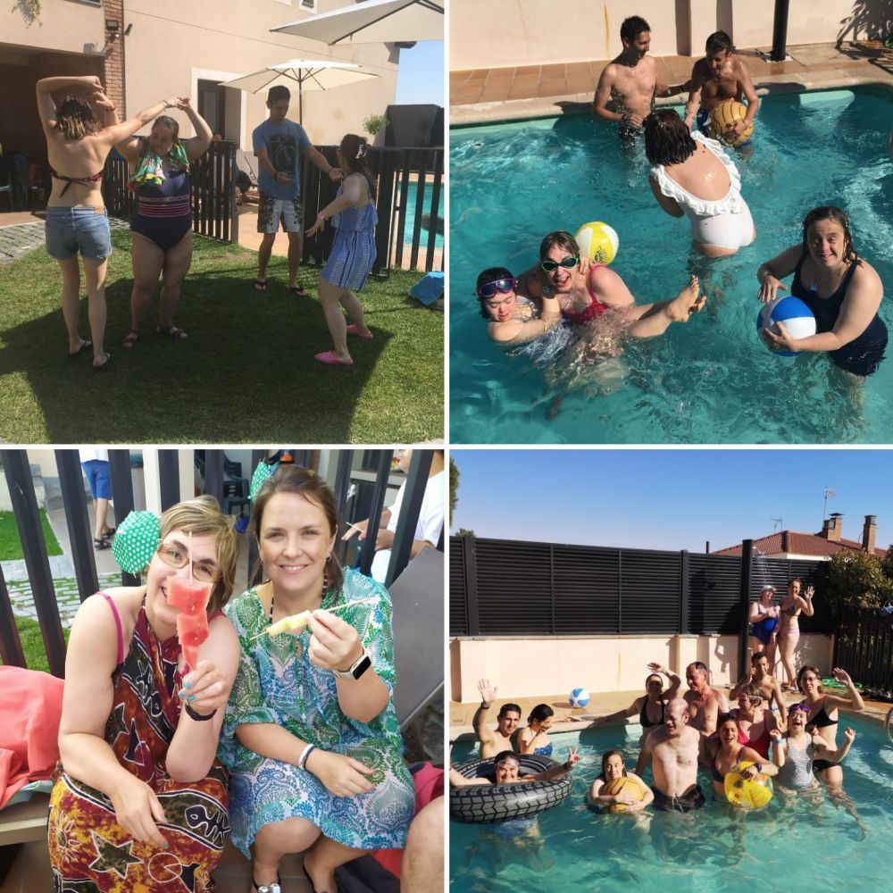 Grupo realizando una dinámica inclusiva en exteriores