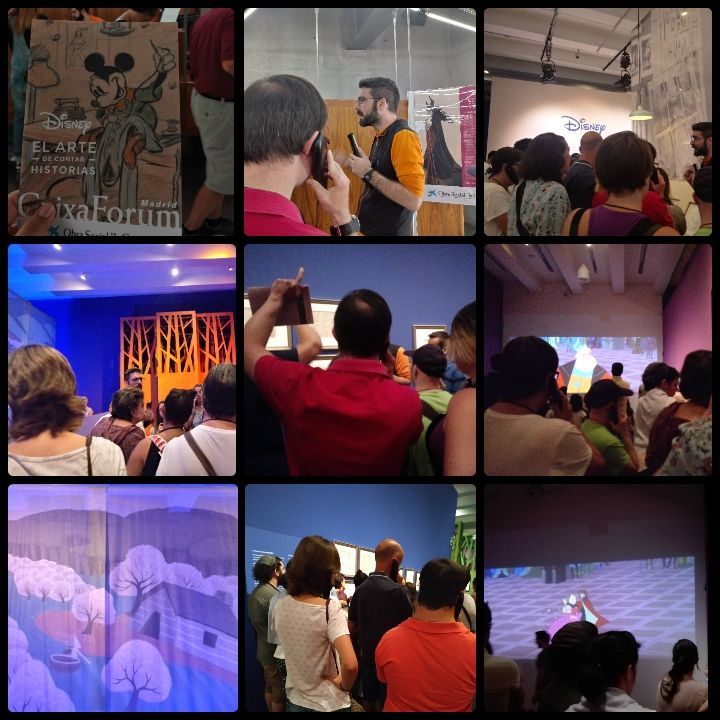 Participantes al comienzo del recorrido por la exposición temática