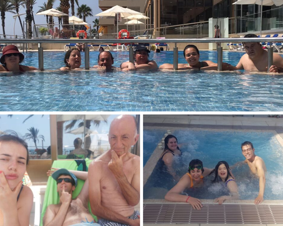 Personas disfrutando del ambiente costero durante el viaje. Piscina