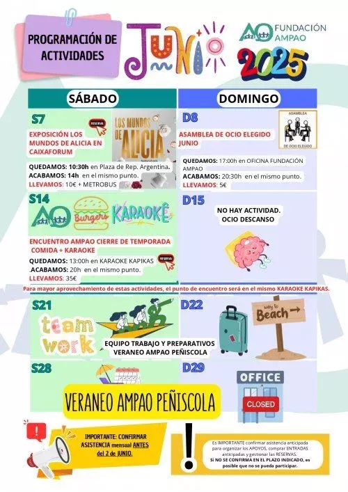 Resumen gráfico de las iniciativas de junio impulsadas por la fundación