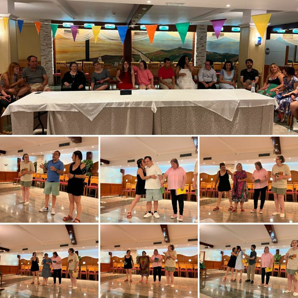 Grupo desarrollando actividades recreativas al aire libre